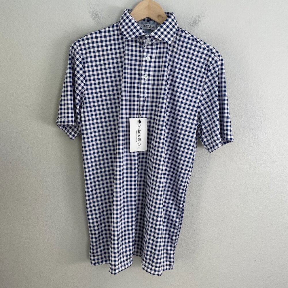 NEW Collars&Co Polo Mens Small Relax Short Sleeve Semi Spread Shirt Dress Collar